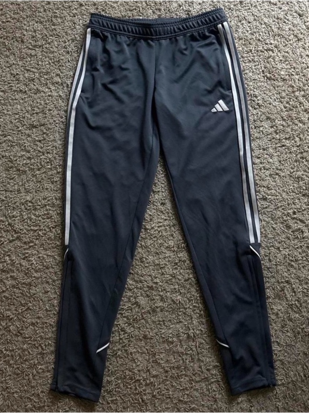 adidas Black Track Pants with White Side Stripes